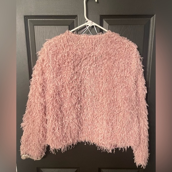 NWT Lauren Conrad pink faux feather jacket size M - Picture 1 of 2